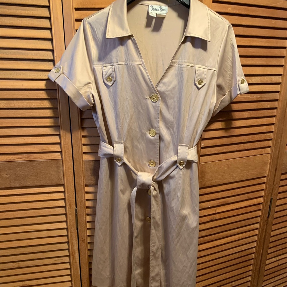 Donna Rae Khaki Satin Dress